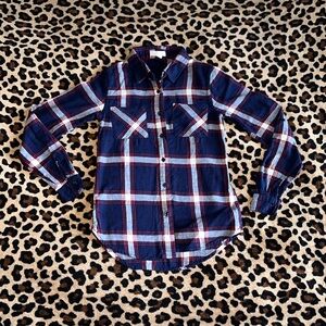Tilly’s blue, white and red flannel XS